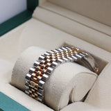Rolex - Pre-owned Two Tone Rose Gold Datejust 36 Black Dial Jubilee Bracelet 116231