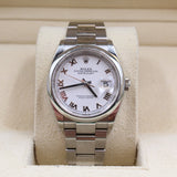 Rolex - Pre-owned Stainless Steel Datejust 36 White Roman Dial 126200