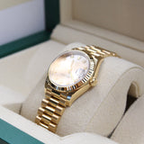 Rolex - Unworn Yellow Gold Datejust 31 Silver Diamond Dial Presidential Bracelet 278278
