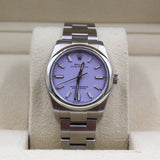 Rolex - Unworn Stainless Steel Oyster Perpetual 34 Lavender Dial 124200