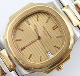 Patek Philippe - Pre-owned Two Tone Yellow Gold Nautilus 33mm Champagne Dial 3900