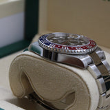 Rolex - Pre-owned Stainless Steel GMT-Master II Pepsi 40mm Black Dial 126710BLRO