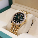 Rolex - Unworn Yellow Gold Day-Date 36 Green Ombré Diamond Dial 128398TBR