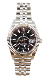 Rolex - Pre-owned Stainless Steel Sky-Dweller Black Dial Jubilee Bracelet 336934