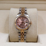 Rolex - Pre-owned Two Tone Rose Gold Lady-Datejust 26mm Pink Roman Dial 179171