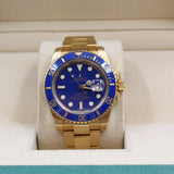 Rolex - Pre-owned Yellow Gold Submariner Date Blue Dial 116618LB