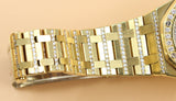 Audemars Piguet - Pre-owned Yellow Gold Royal Oak 35mm Diamond Pave Dial Diamond Bezel Diamond Bracelet