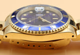 Rolex - Pre-owned Yellow Gold Submariner "Bluesy" 16618