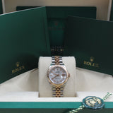 Rolex - Pre-owned Two Tone Rose Gold Lady-Datejust 28mm Mother of Pearl Diamond Dial 279171