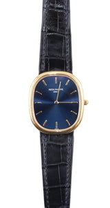 Patek Philippe - Pre-owned Yellow Gold Golden Ellipse Blue Dial 3738/100J