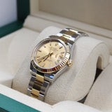 Rolex - Unworn Two Tone Yellow Gold Datejust 31 Champagne Index Dial Oyster Bracelet 278273