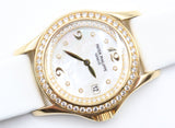 Patek Philippe - Pre-owned Rose Gold Calatrava Mother of Pearl Diamond Dial Diamond Bezel 4906R