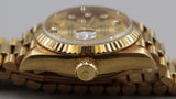 Rolex - Pre-owned Yellow Gold Lady-Datejust 26mm Champagne Diamond Dial 69178