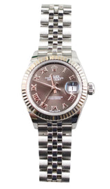 Rolex - Pre-owned Stainless Steel Lady-Datejust 28mm Dark Grey Roman Dial Jubilee Bracelet 279174