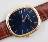 Patek Philippe - Pre-owned Yellow Gold Golden Ellipse Blue Dial 3738/100J