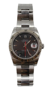 Rolex - Pre-owned Datejust Turn-O-Graph Black Dial Oyster Bracelet 116264