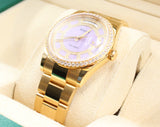 Rolex - Pre-owned Yellow Gold Day-Date 36 HEBREW Day Wheel Lavendar Jade Carousel Dial Diamond Bezel  Dial 118348