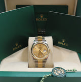 Rolex - Pre-owned Two Tone Yellow Gold Datejust 36 Champagne Index Dial 126203