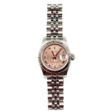 Rolex - Pre-owned Stainless Steel Lady-Datejust 26mm Pink Roman Dial Jubilee Bracelet 179174