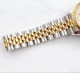 Rolex - Pre-owned Two Tone Yellow Gold Lady-Datejust 28mm Champagne Index Dial Jubilee Bracelet 279173
