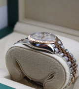 Rolex - Pre-owned Two Tone Rose Gold Lady-Datejust 28mm Mother of Pearl Diamond Dial 279171