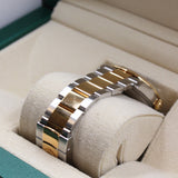 Rolex - Pre-owned Two Tone Yellow Gold Datejust 36 Champagne Palm Motif Dial Oyster Bracelet 126203