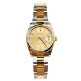 Rolex - Pre-owned Two Tone Yellow Gold Datejust 36 Champagne Index Dial 126203