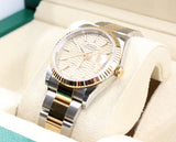 Rolex - Pre-owned Two Tone Yellow Gold Datejust 36 Champagne Motif Dial Oyster Bracelet 126233