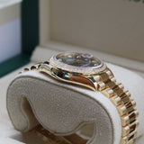 Rolex - Unworn Yellow Gold Datejust 31 Green Diamond Dial Diamond Bezel Presidential Bracelet 278288RBR