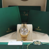 Rolex - Unworn Yellow Gold Datejust 31 Silver Diamond Dial Presidential Bracelet 278278