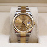 Rolex - Pre-owned Two Tone Yellow Gold Datejust 36 Champagne Index Dial 126203