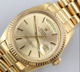 Rolex - Pre-owned Yellow Gold Day-Date 36 Champagne Index Dial 1803
