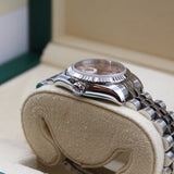 Rolex - Pre-owned Stainless Steel Lady-Datejust 26mm Pink Roman Dial Jubilee Bracelet 179174