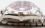 Rolex - Pre-owned White Gold Day-Date 36 HEBREW Day Wheel Cherry Dial 118239