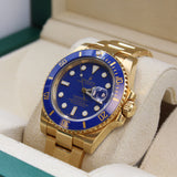 Rolex - Pre-owned Yellow Gold Submariner Date Blue Dial 116618LB