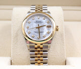 Rolex - Unworn Two Tone Yellow Gold Datejust 31 Mother of Pearl Diamond Dial Jubilee Bracelet 278243