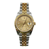 Rolex - Pre-owned Two Tone Yellow Gold Datejust 41 Champagne Index Dial 126333