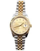 Rolex - Pre-owned Two Tone Yellow Gold Datejust 41 Champagne Diamond Dial Jubilee Bracelet 126333