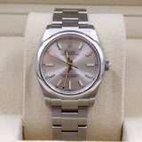 Rolex - Pre-owned Stainless Steel Oyster Perpetual 34 Silver Dial 124200