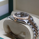 Rolex - Pre-owned Two Tone Rose Gold Datejust 36 Black Dial Jubilee Bracelet 116231