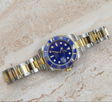 Rolex - Pre-owned Two Tone Yellow Gold Submariner 40mm "Bluesy" Blue Dial 116613LB