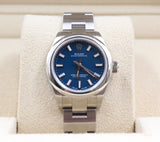Rolex - Unworn Stainless Steel Oyster Perpetual 28 Med Blue Dial Oyster Bracelet 276200