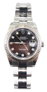 Rolex - Pre-owned Datejust 41 Black Diamond Dial Oyster Bracelet 126334