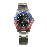 Rolex - Pre-owned Stainless Steel GMT-Master Pepsi 40mm Black Glossy Dial 16750