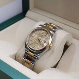 Rolex - Pre-owned Two Tone Yellow Gold Datejust 36 Champagne Palm Motif Dial Oyster Bracelet 126203