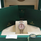 Rolex - Unworn White Gold Lady-Datejust 28mm Pink Opal Diamond Star Dial Diamond Bezel 279139RBR