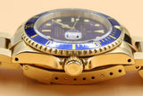 Rolex - Pre-owned Yellow Gold Submariner "Bluesy" 16618