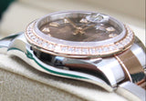 Rolex - Two Tone Rose Gold Lady-Datejust Chocolate Diamond Dial Diamond Bezel Oyster Bracelet 279381RBR