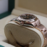Rolex - Unworn Rose Gold Oyster Perpetual 28 Black Lacquer Stone Dial 276205
