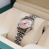 Rolex - Pre-owned Stainless Steel Lady-Datejust 26mm Pink Roman Dial Jubilee Bracelet 179174